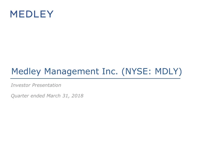 important notice to investors this presentation contains