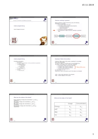 15-11-2019  Department of Veterinary and Animal Sciences  Department of Veterinary and Animal