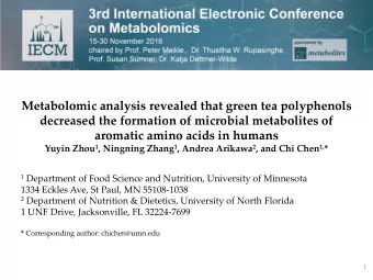 Metabolomic analysis revealed that green tea polyphenols  decreased the formation of microbial