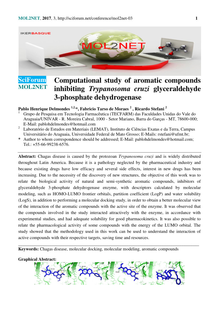 sciforum computational study of aromatic compounds