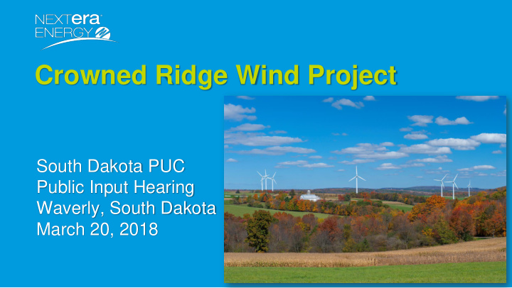crowned ridge wind project