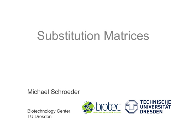 substitution matrices
