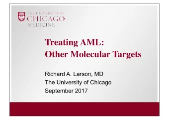 Treating AML:  Other Molecular Targets  Richard A. Larson, MD  The University of Chicago  September