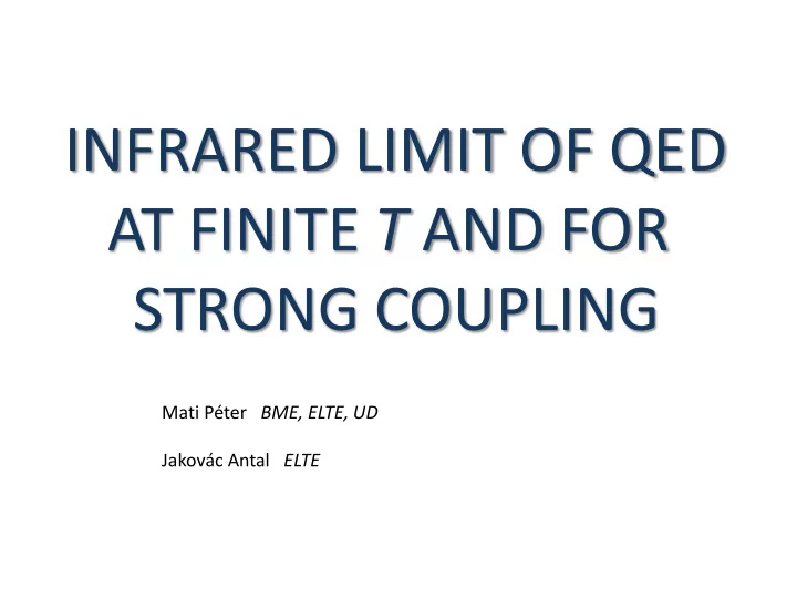 at finite t and for