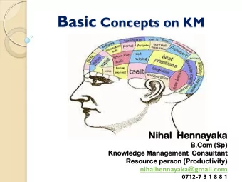 Objectives  Understanding KM definition  APO Understanding the APO KM Framework