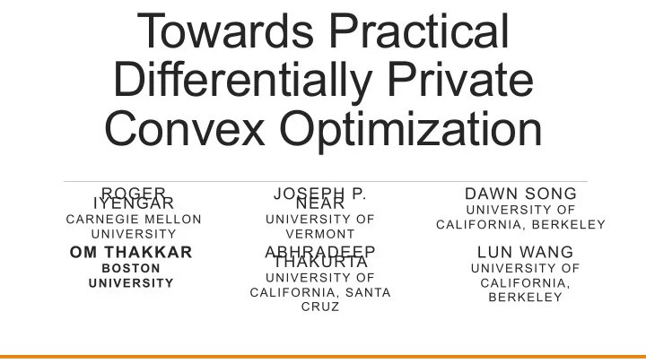 towards practical differentially private