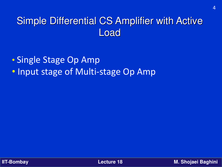 simple differential cs amplifier with active load single