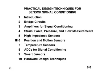 a  POSITION AND MOTION SENSORS I Linear Position: Linear Variable Differential Transformers (LVDT)