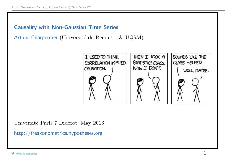 causality with non gaussian time series arthur