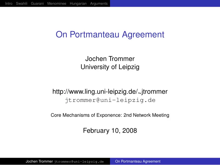 on portmanteau agreement