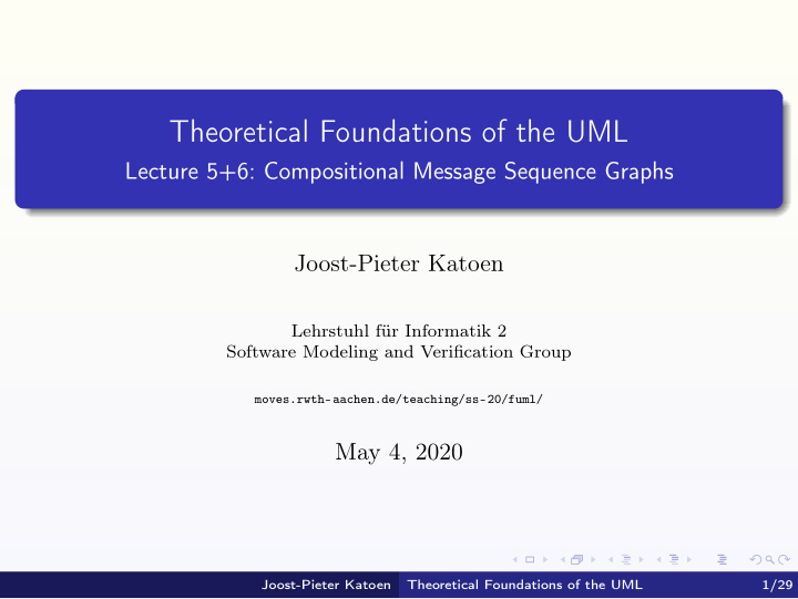 theoretical foundations of the uml