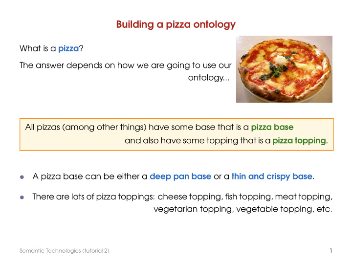 building a pizza ontology