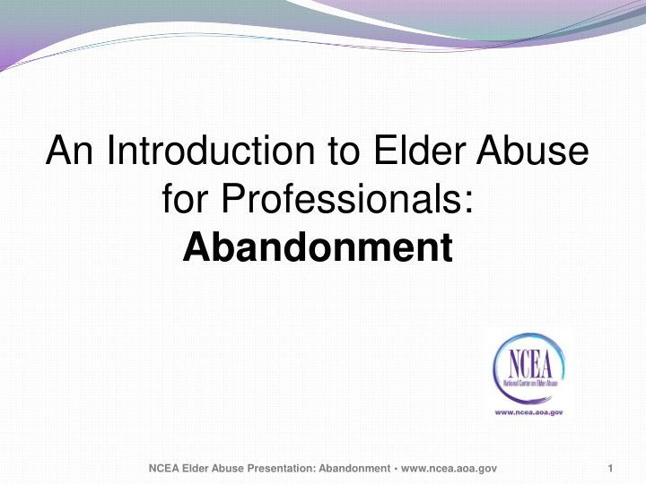 an introduction to elder abuse for professionals