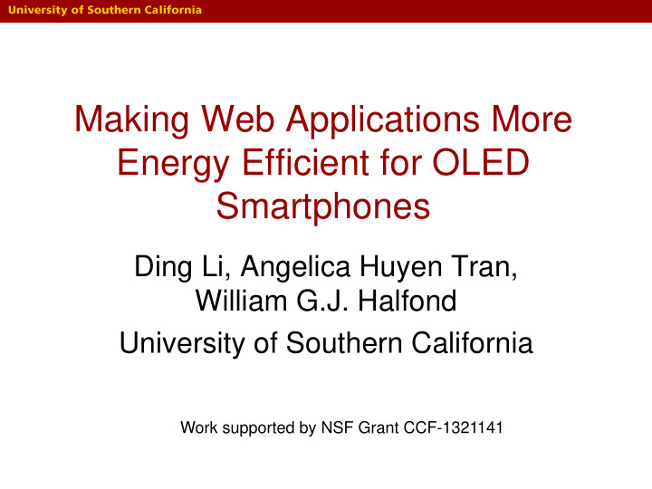 making web applications more energy efficient for oled