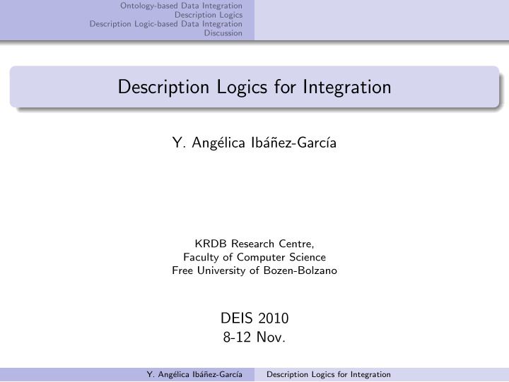 description logics for integration