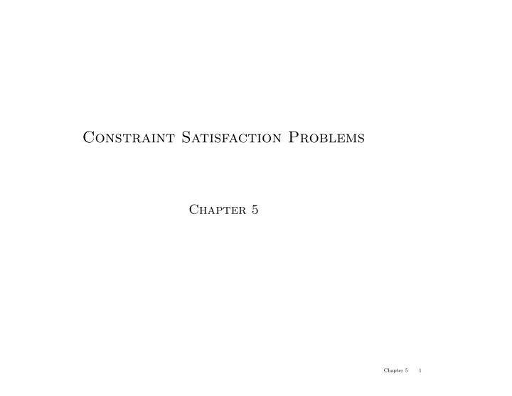 constraint satisfaction problems