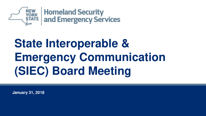 state interoperable emergency communication siec board