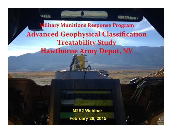 advanced geophysical classification treatability study