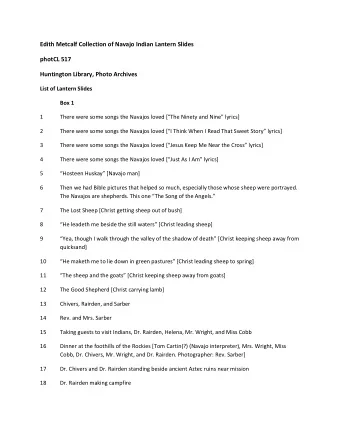 Edith Metcalf Collection of Navajo Indian Lantern Slides  photCL 517  Huntington Library, Photo