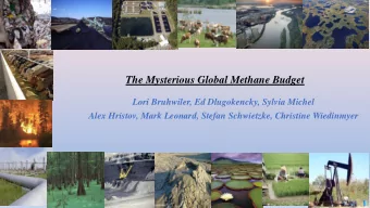 The Mysterious Global Methane Budget  Lori Bruhwiler, Ed Dlugokencky, Sylvia Michel  Alex Hristov,
