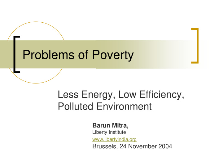 problems of poverty