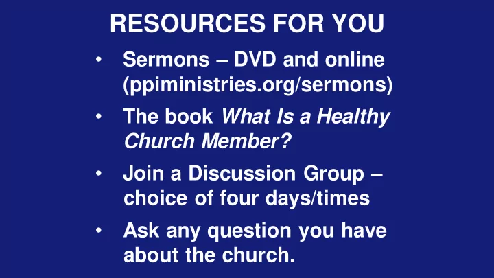resources for you