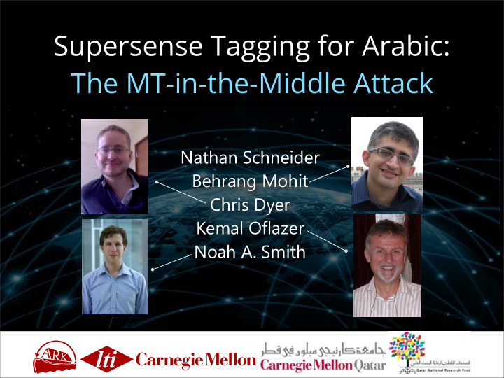 supersense tagging for arabic the mt in the middle attack