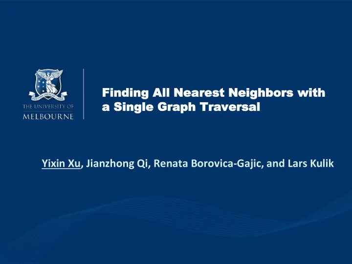 finding finding al all l nearest earest neighb neighbors