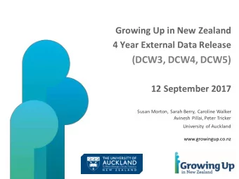 (DCW3, DCW4, DCW5)  12 September 2017  Susan Morton, Sarah Berry, Caroline Walker  Avinesh Pillai,