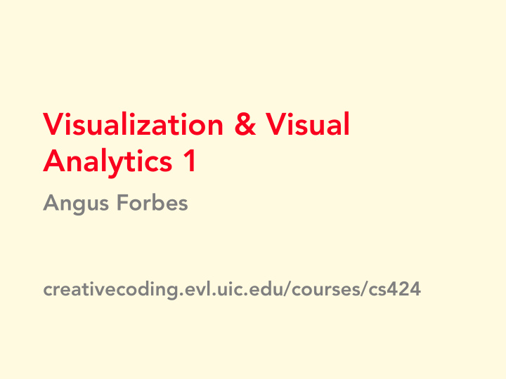 visualization visual analytics 1