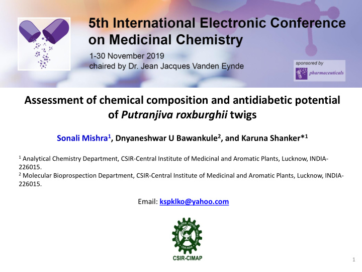 assessment of chemical composition and antidiabetic