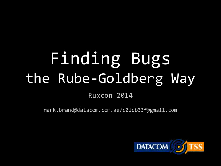 finding bugs