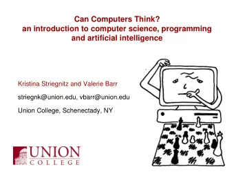 Can Computers Think?  an introduction to computer science, programming  and artificial intelligence
