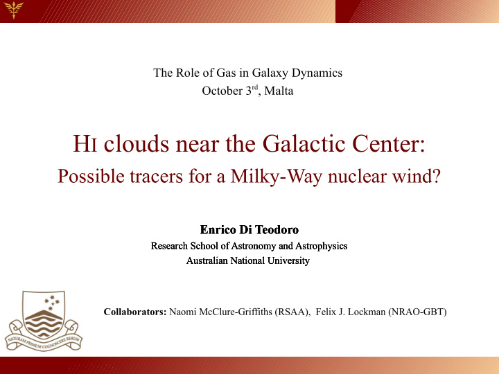 h i clouds near the galactic center