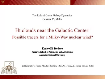 H I clouds near the Galactic Center:  Possible tracers for a Milky-Way nuclear wind?  Enrico Di