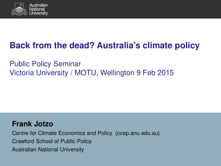 back from the dead australia s climate policy