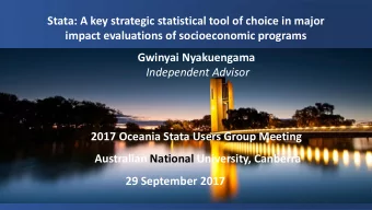 Stata: A key strategic statistical tool of choice in major  impact evaluations of socioeconomic