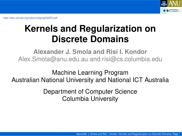 kernels and regularization on discrete domains