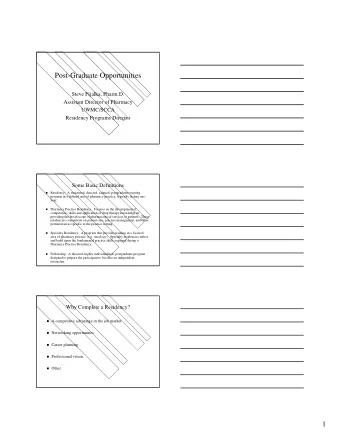 Post-Graduate Opportunities  Steve Fijalka, Pharm.D.  Assistant Director of Pharmacy  UWMC/SCCA