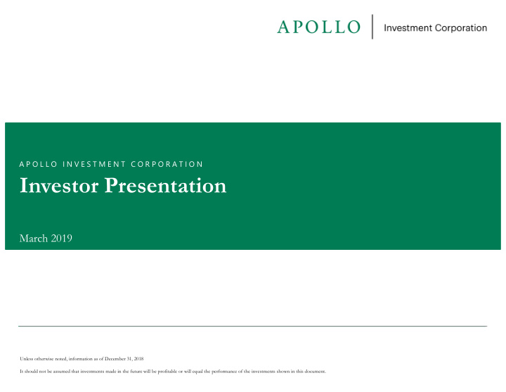 investor presentation