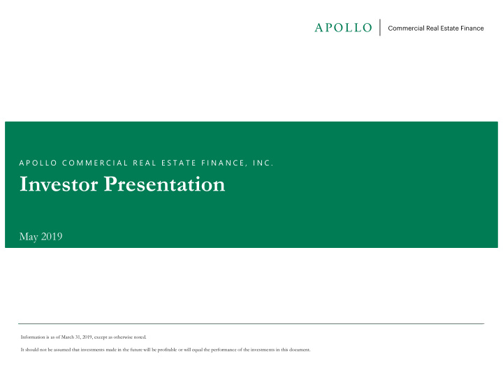 investor presentation