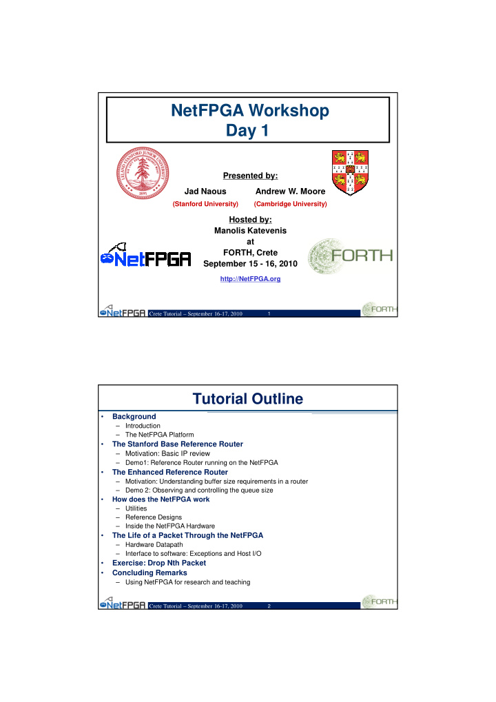 netfpga workshop day 1