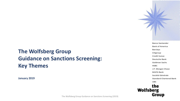 guidance on sanctions screening