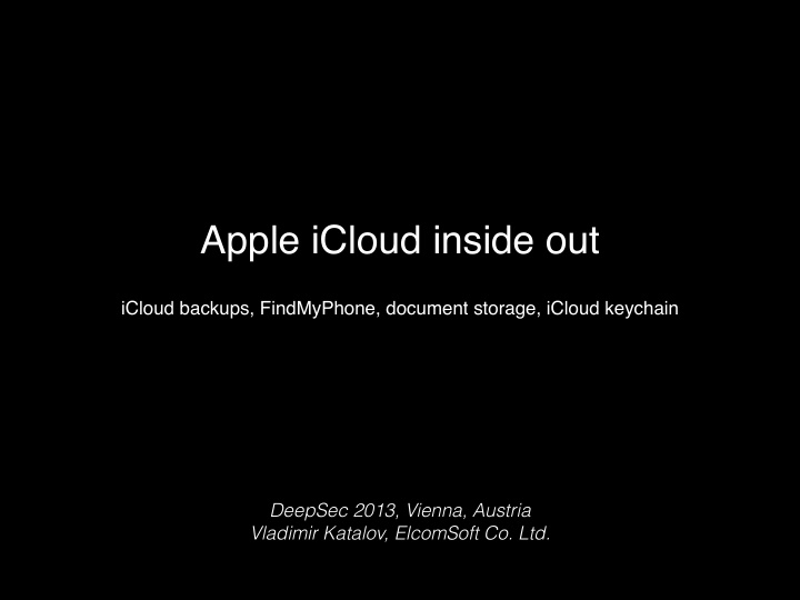 apple icloud inside out