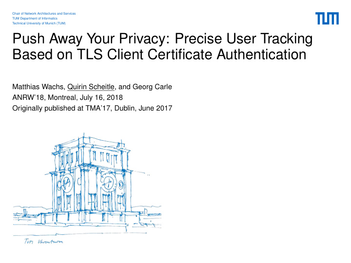 push away your privacy precise user tracking based on tls