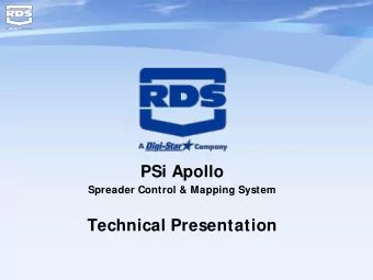 PSi Apollo  Spreader Control &amp; Mapping System  Technical Presentation  PowerPoint blokkerte