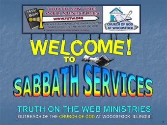 TO  TO  1  2 TRUTH ON THE WEB MINISTRIES  WWW.TOTW.ORG  CHURCH OF GOD AT WOODSTOCK, IL 1 John