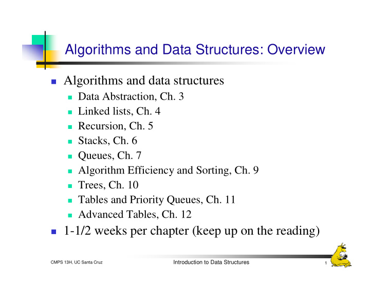 algorithms and data structures overview