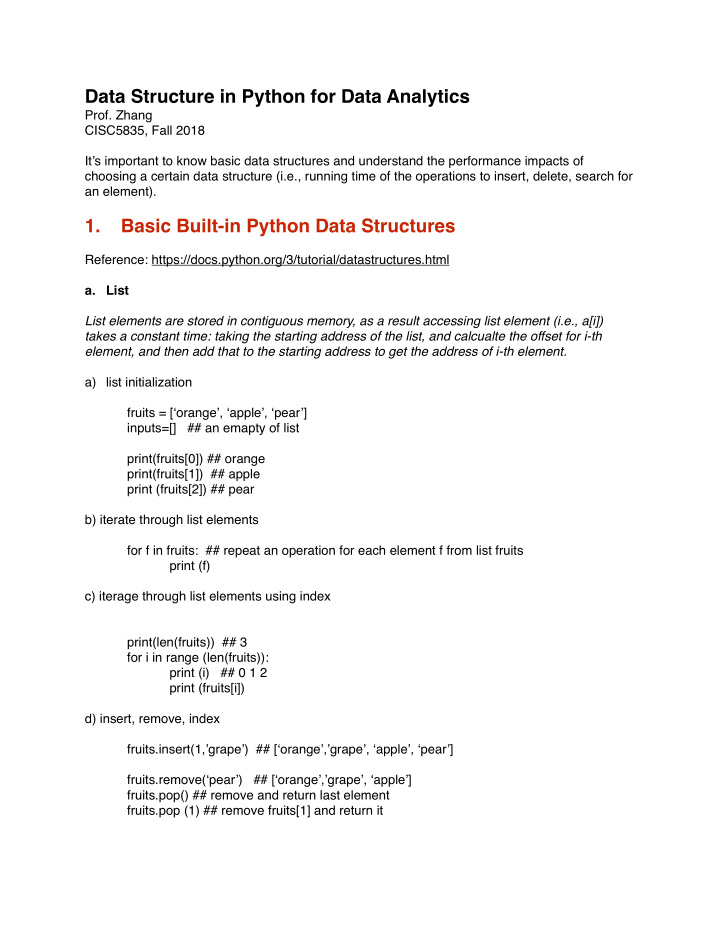 data structure in python for data analytics