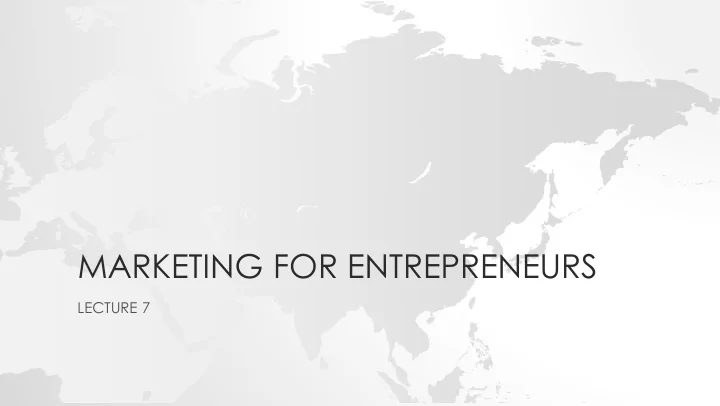 marketing for entrepreneurs